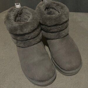 UGG Women's Classic Mini Fluff Quilted Boot Charcoal Size 7